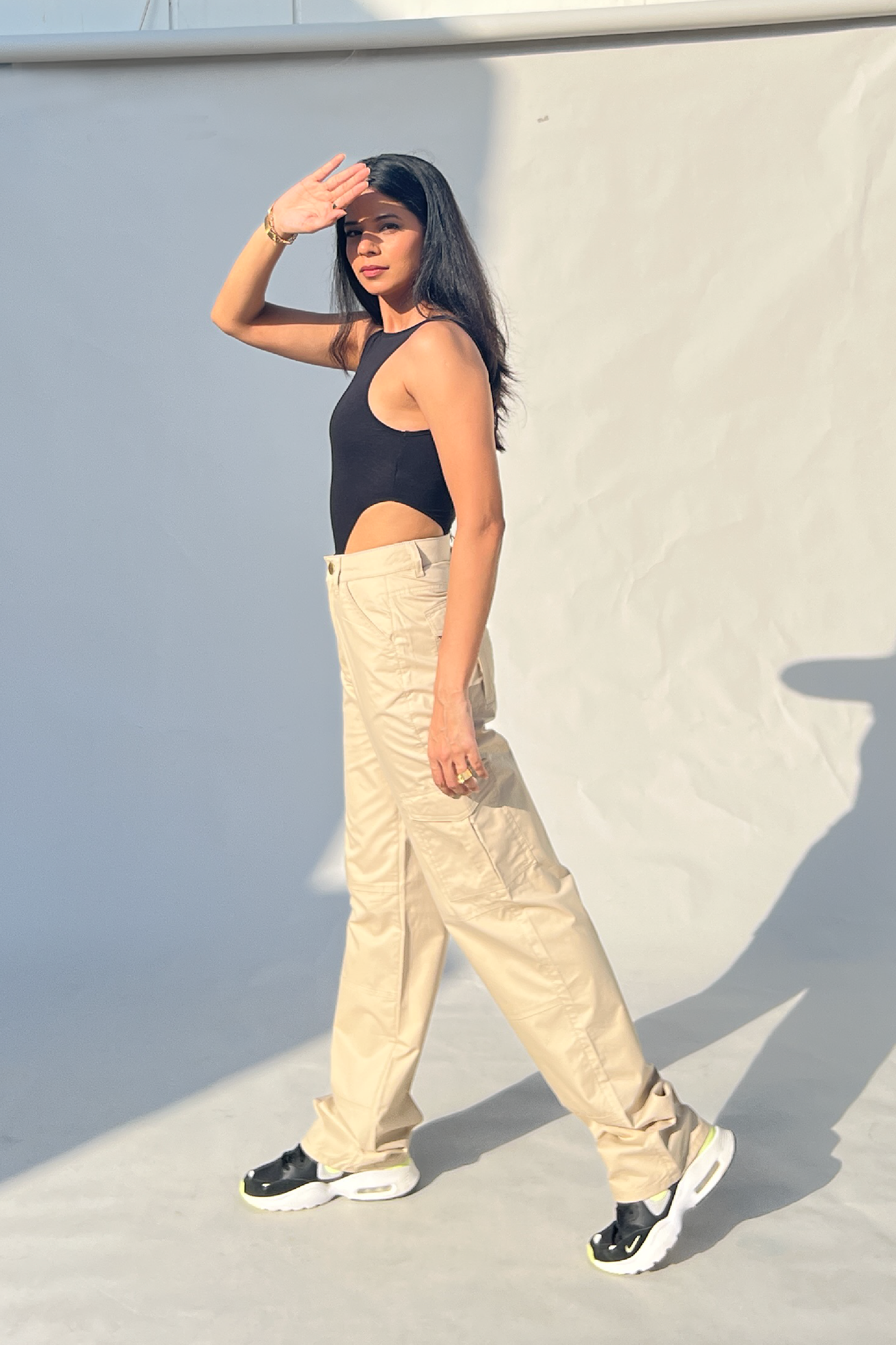 Beige Cargo Pants Outfit for Women