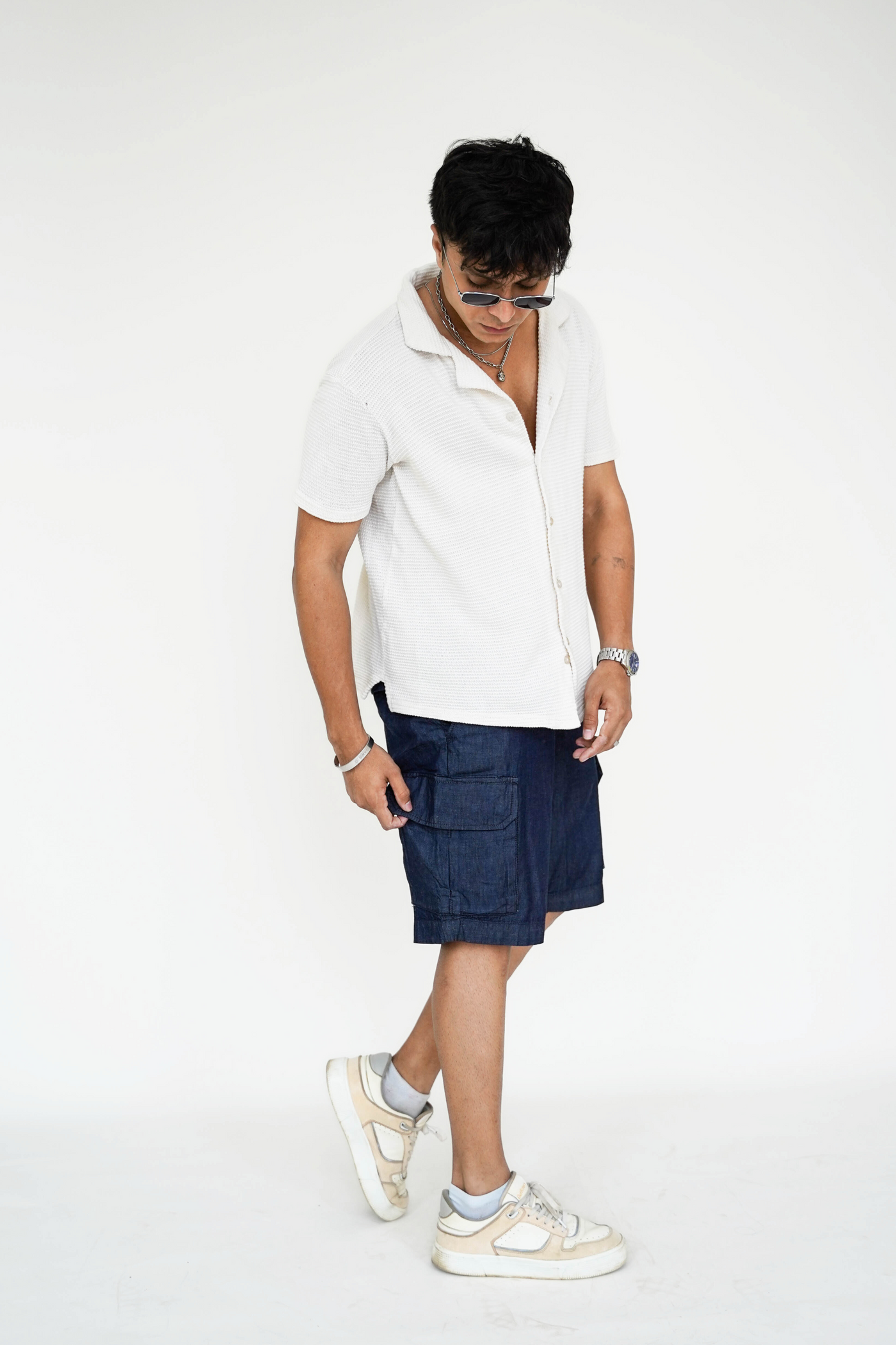 Carim Chambray Cargo Shorts