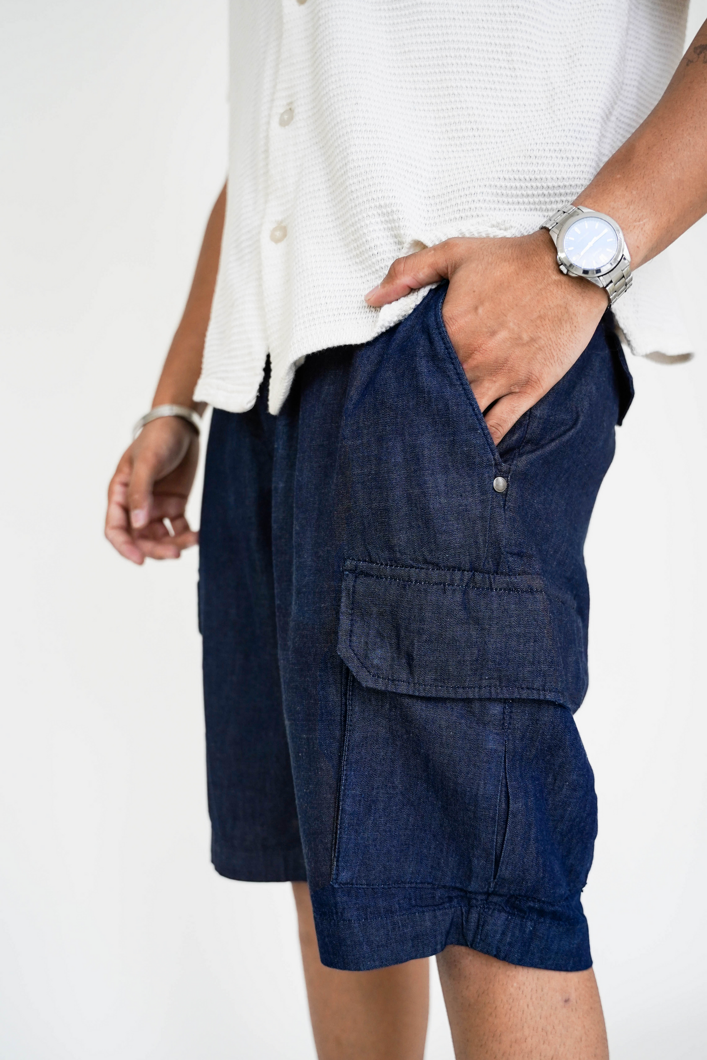 Carim Chambray Cargo Shorts